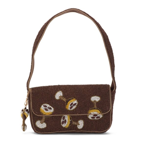 MADE IN INDIA Brown Cocktail Beaded Bag - Picture 1 of 2